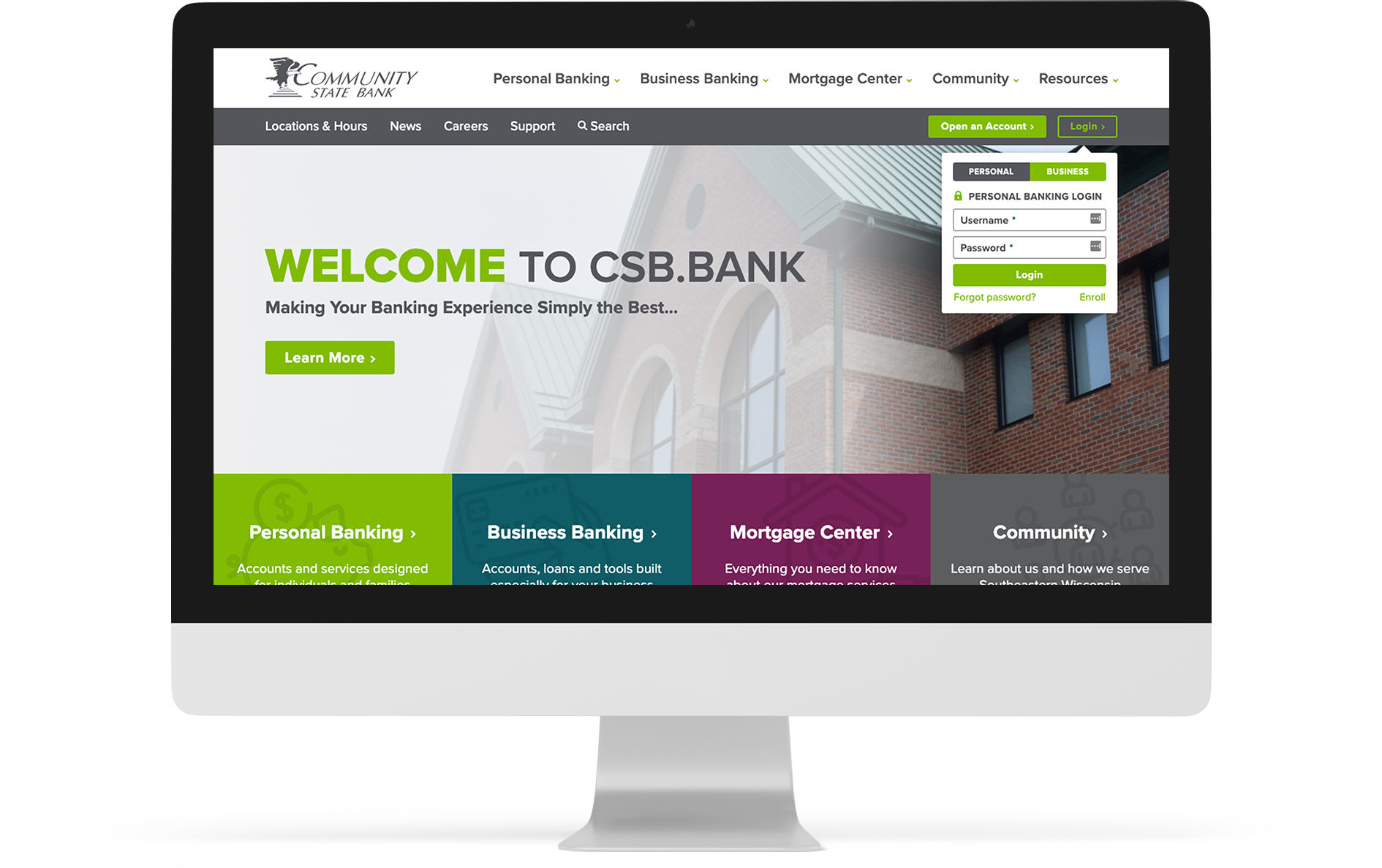 Screenshot of Community State Bank