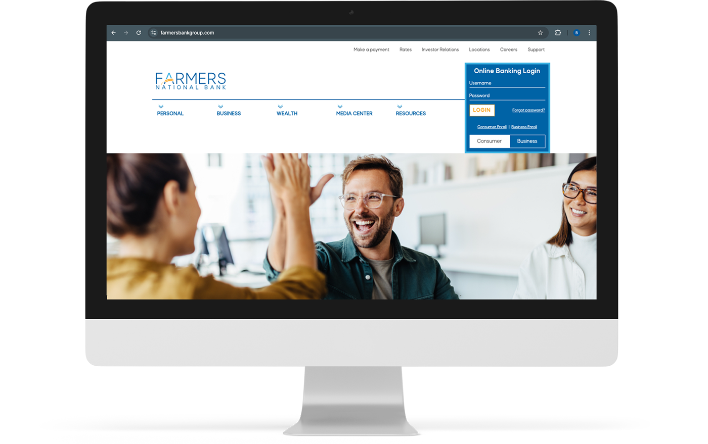 Screenshot of Farmers National Bank