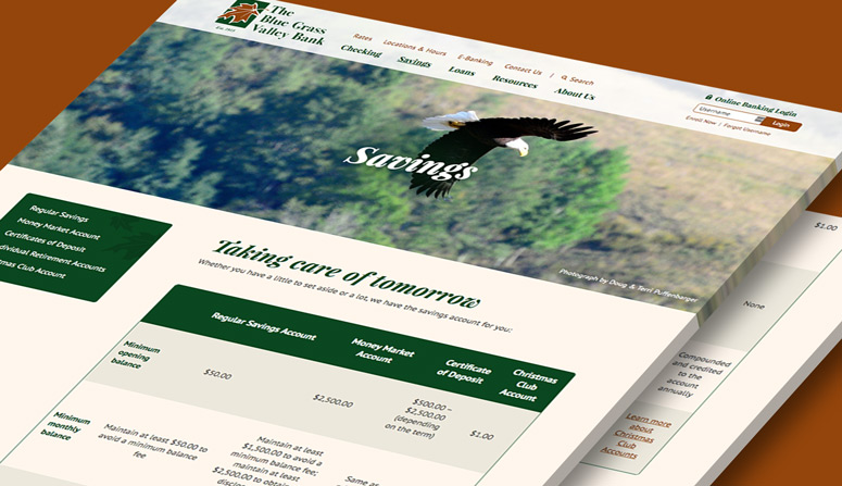 The savings page, managed by BrownBoots’ simple content management system (CMS)