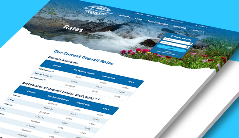 The rates page, managed by the easy-update rates tool in our simple CMS