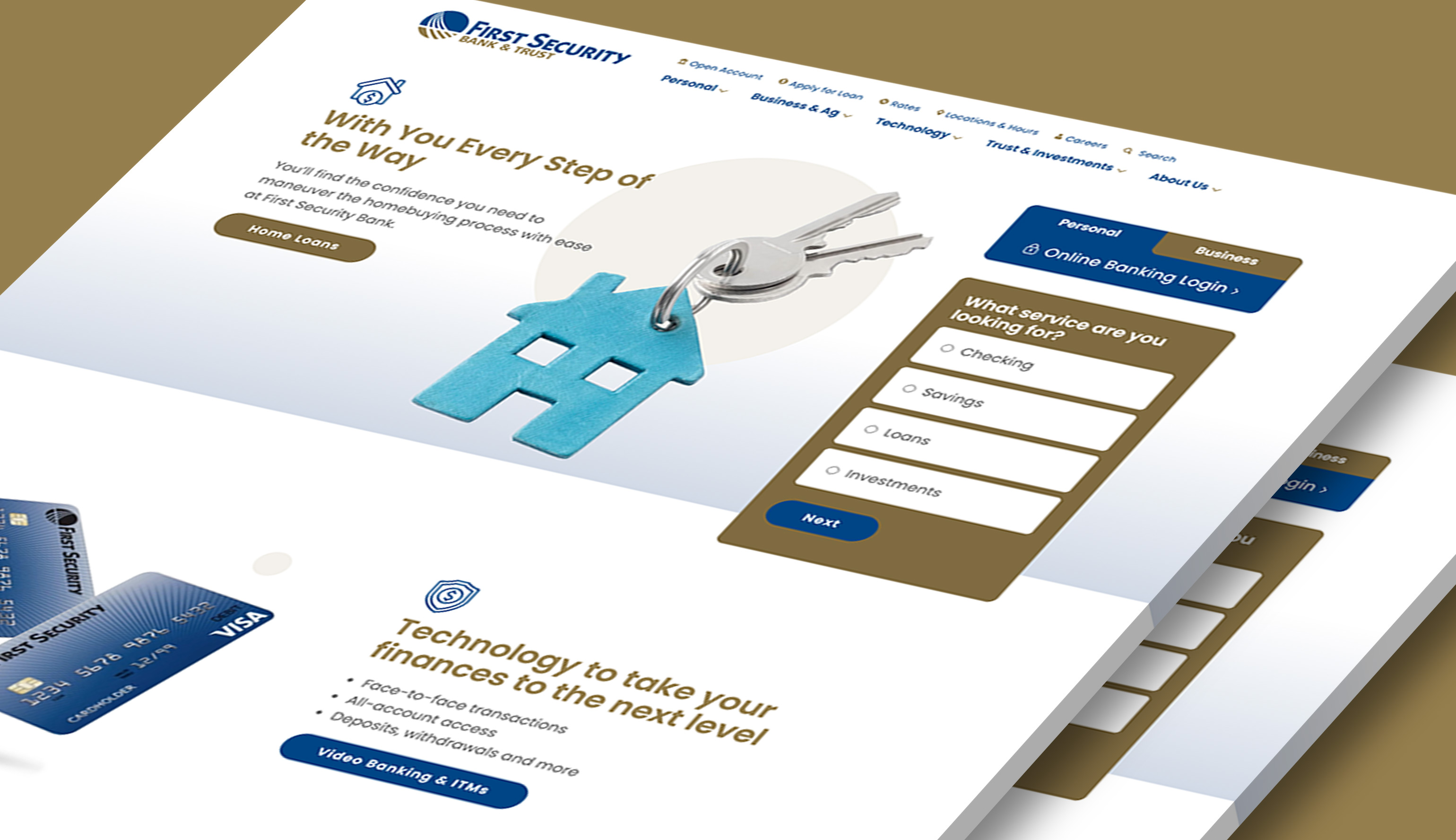 The service wizard from Security First Bank & Trust’s website